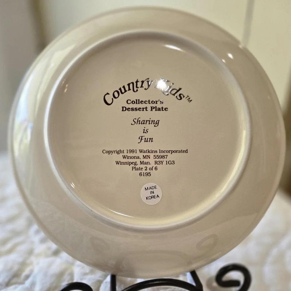 Vintage Watkins Country Kids Collectors Dessert Plates - set‎ of 5